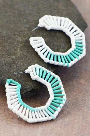 Marlene Raffia Hoop Earrings