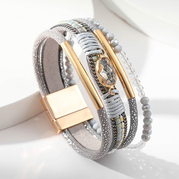 Mallory Magnetic Wrap Bracelet - Gray