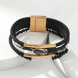 Mallory Magnetic Wrap Bracelet - Black