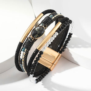 Mallory Magnetic Wrap Bracelet - Black