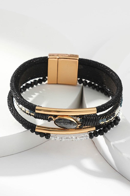 Mallory Magnetic Wrap Bracelet - Black