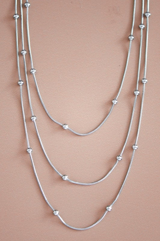 Miranda 18K Layered Necklace - Silver