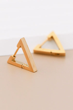 Mabel Triangle Hoop Earrings - Gold