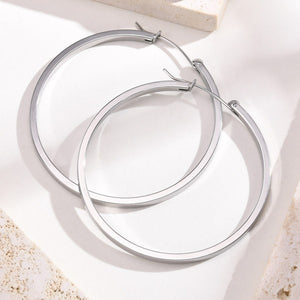 Milani Stainless Steel Silver Hoops