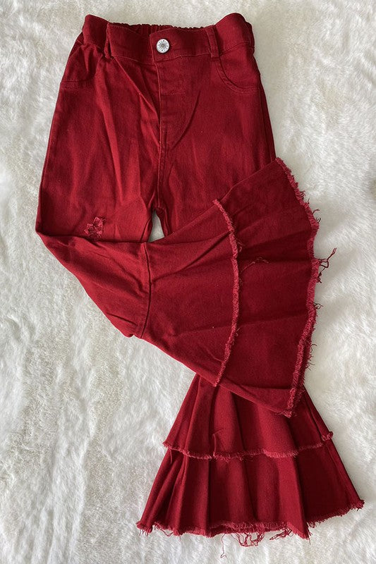 KIDS - Red Double Bell Bottoms - Baby/Toddler/Kids