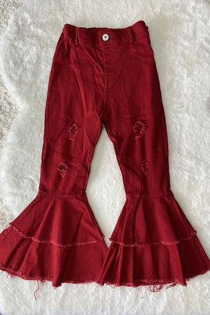 KIDS - Red Double Bell Bottoms - Baby/Toddler/Kids