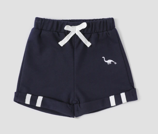 KIDS - Dinosaur Casual Shorts - Navy Blue - Baby