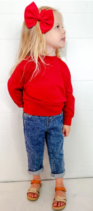 KIDS - Red Crop Sweatshirt - Toddler/Kids