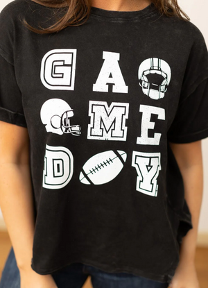 Game Day Slit Crop Graphic Tee