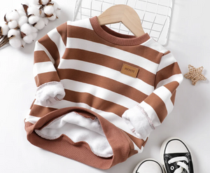 KIDS - Cognac Striped Sweatshirt - Kids