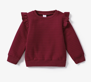 KIDS - Burgundy Textured Pullover - Baby/Toddler/Kids