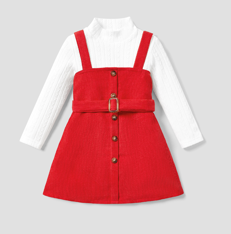 KIDS - Mock Neck Overall Dress - Toddler/Kids