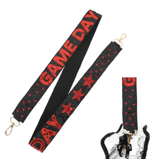 Game Day Sparkle Strap - Red/Black