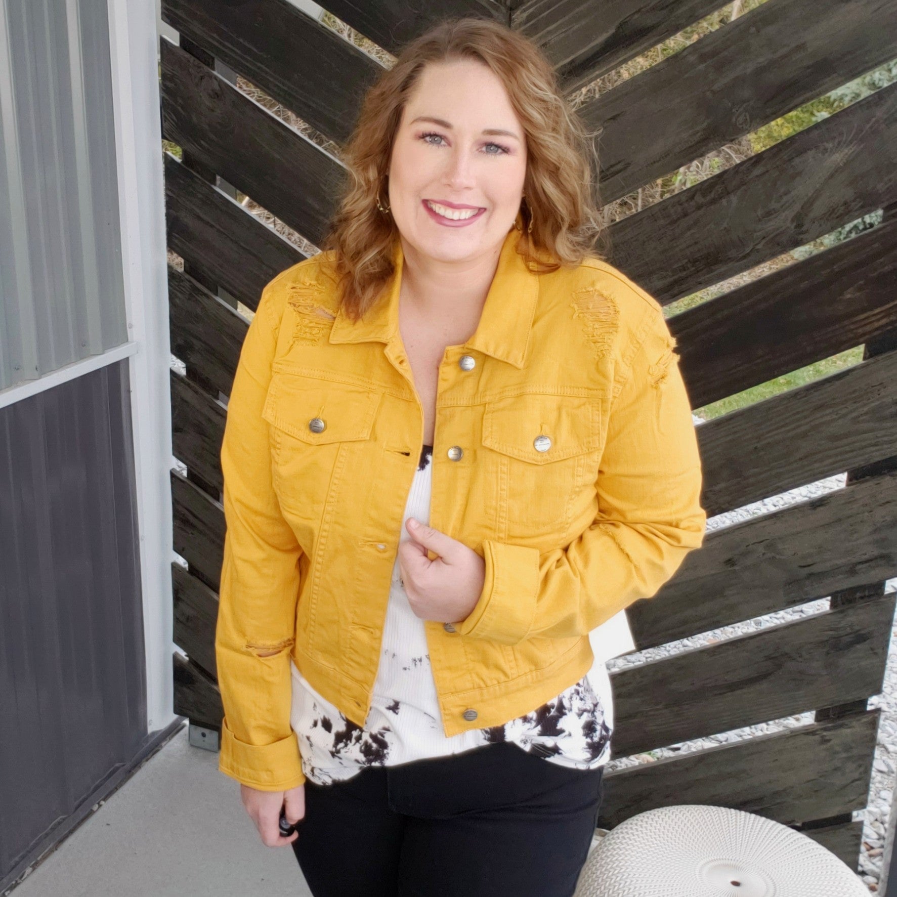 Mustard color denim jacket best sale